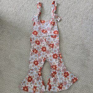 Retro Floral Flare Baby Jumpsuit